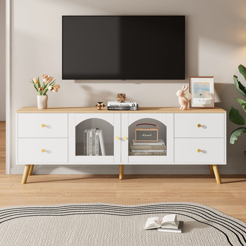 White Cloud Couchtisch, moderner Couchtisch mit 4 stabilen Stützbeinen, kleiner weißer Couchtisch, runde Kante, passt gut in Wohnzimmer, Schlafzimmer, Balkon, Terrasse