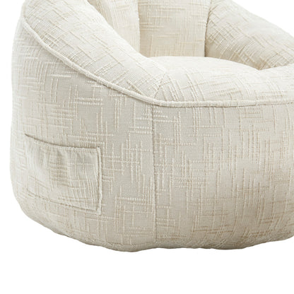 Sitzsack Sofa Stuhl für Erwachsene mit Fußstütze, Beige