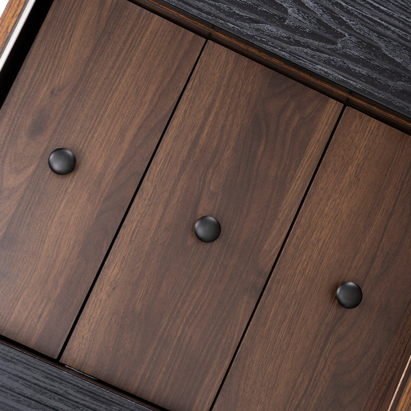 Sideboard mit drei Schubladen, exquisite Maserung. Sideboard für Schlafzimmer und Wohnzimmer, Moderne Holzfarbe-Sideboard mit Stauraumregalen. H80/L117,5/T40 cm