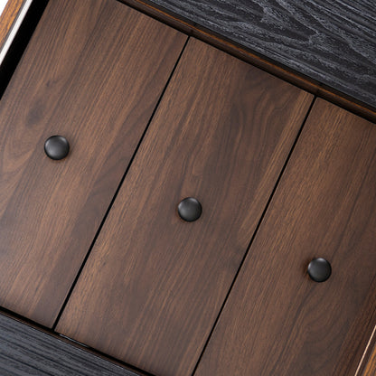 Sideboard mit drei Schubladen, exquisite Maserung. Sideboard für Schlafzimmer und Wohnzimmer, Moderne Holzfarbe-Sideboard mit Stauraumregalen. H80/L117,5/T40 cm