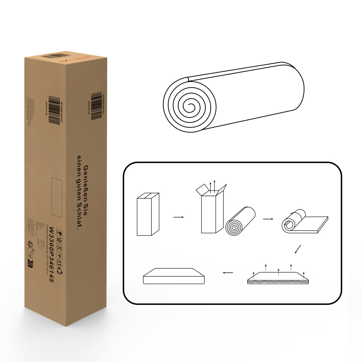 Taschenfederkern Matratze 160x200 cm, 7 Zonen, H3/H4, Boxspring-Gefühl