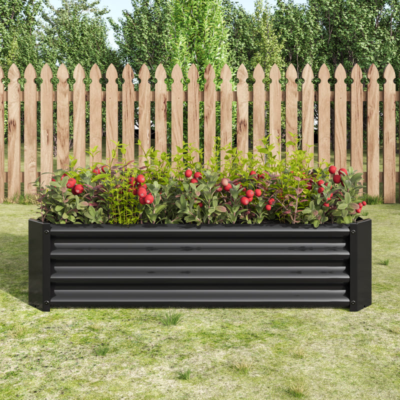 Hochbeet Metall Pflanzenbeet, Hochbeete für Garten aus robustem Stahlblech mit stabilem Design, Rostschutz und Langer Haltbarkeit, Hochbeet Bausatz ohne Boden, Ideal für Gemüse, Kräuter & Blumen Anthr