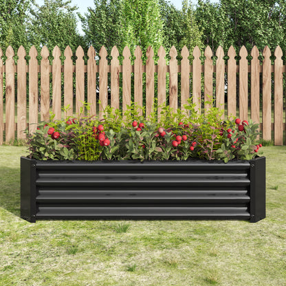 Hochbeet Metall Pflanzenbeet, Hochbeete für Garten aus robustem Stahlblech mit stabilem Design, Rostschutz und Langer Haltbarkeit, Hochbeet Bausatz ohne Boden, Ideal für Gemüse, Kräuter & Blumen Anthr