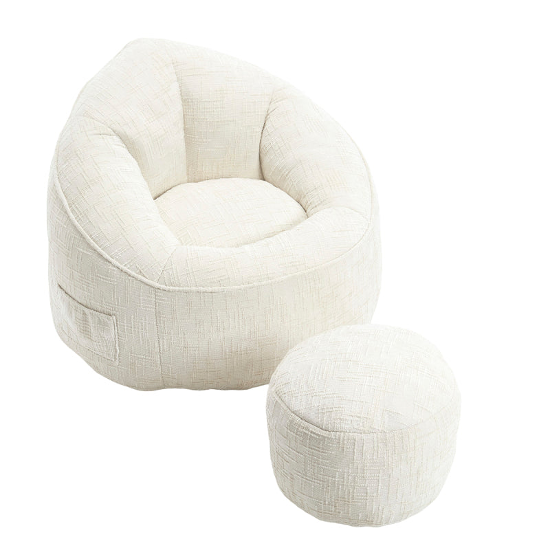 Sitzsack Sofa Stuhl für Erwachsene mit Fußstütze, Beige