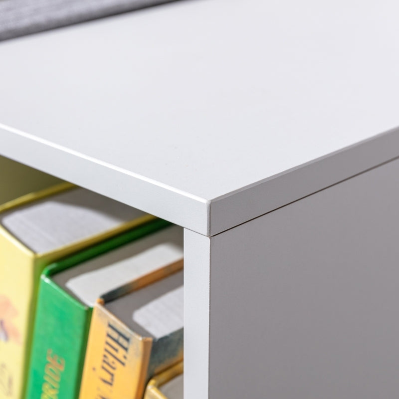 Kinderregal Bücherregal mit Sitzhocker Kindersitzbank mit 6 Fächern Sitztruhe mit 3 Kissen Spielzeugkiste ab 3 Jahren Grau