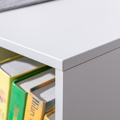 Kinderregal Bücherregal mit Sitzhocker Kindersitzbank mit 6 Fächern Sitztruhe mit 3 Kissen Spielzeugkiste ab 3 Jahren Grau