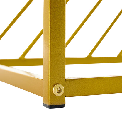 MDF Hochglanz Tisch für den Eingangsbereich, Konsolentisch, Flurtisch, Sideboard, Beistelltisch, Vintage, Schwarzer Tisch mit goldenem Fuß,