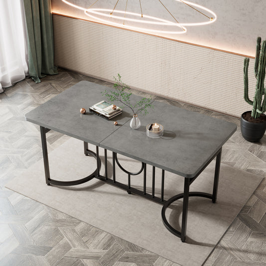 Moderner minimalistischer Esstisch, 158 x 76 x 75 cm, Betonoptik