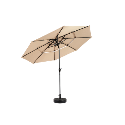 14.8 Ft Double Sided Outdoor Umbrella Rectangular Large with Crank(khaki)(No Base)