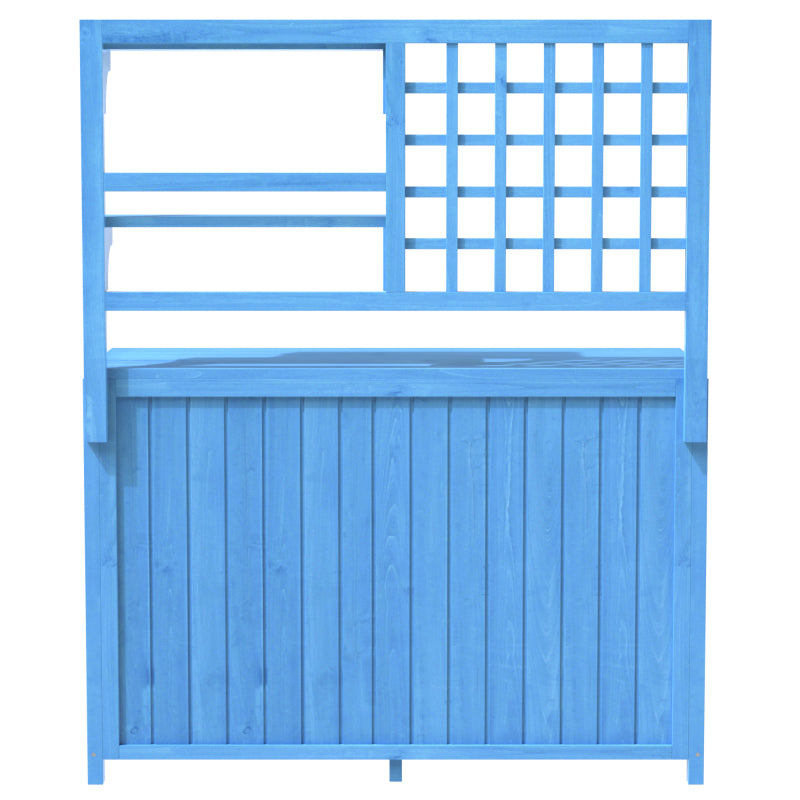 Holz Gartenschrank,Gartenschrank mit Regalen  Outdoor Schrank, Gartenschrank Geräteschuppen Terrassenschrank, Balkonschrank, Gerätehaus, Garten Möbel, Blau