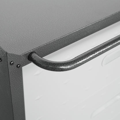 Werkzeugschrank Metall rollbar 3 XXL-Schubladen 75x42x88cm Werkstattwagen Schwarz/Grau 90kg Traglast Garage & Büro Schnellmontage