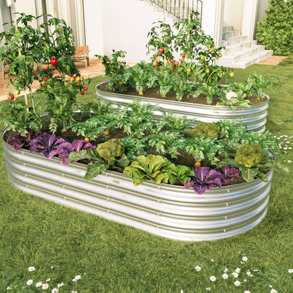Hochbeet aus Metal Verzinkte Pflanzer erhöhte Gartenbett-Kit, Gartenbetten für im Freien für Gemüse, Blumen und Kräuter, Heavy Duty, rostbeständig, einfache Montage, 1pcs 6x3x1ft
