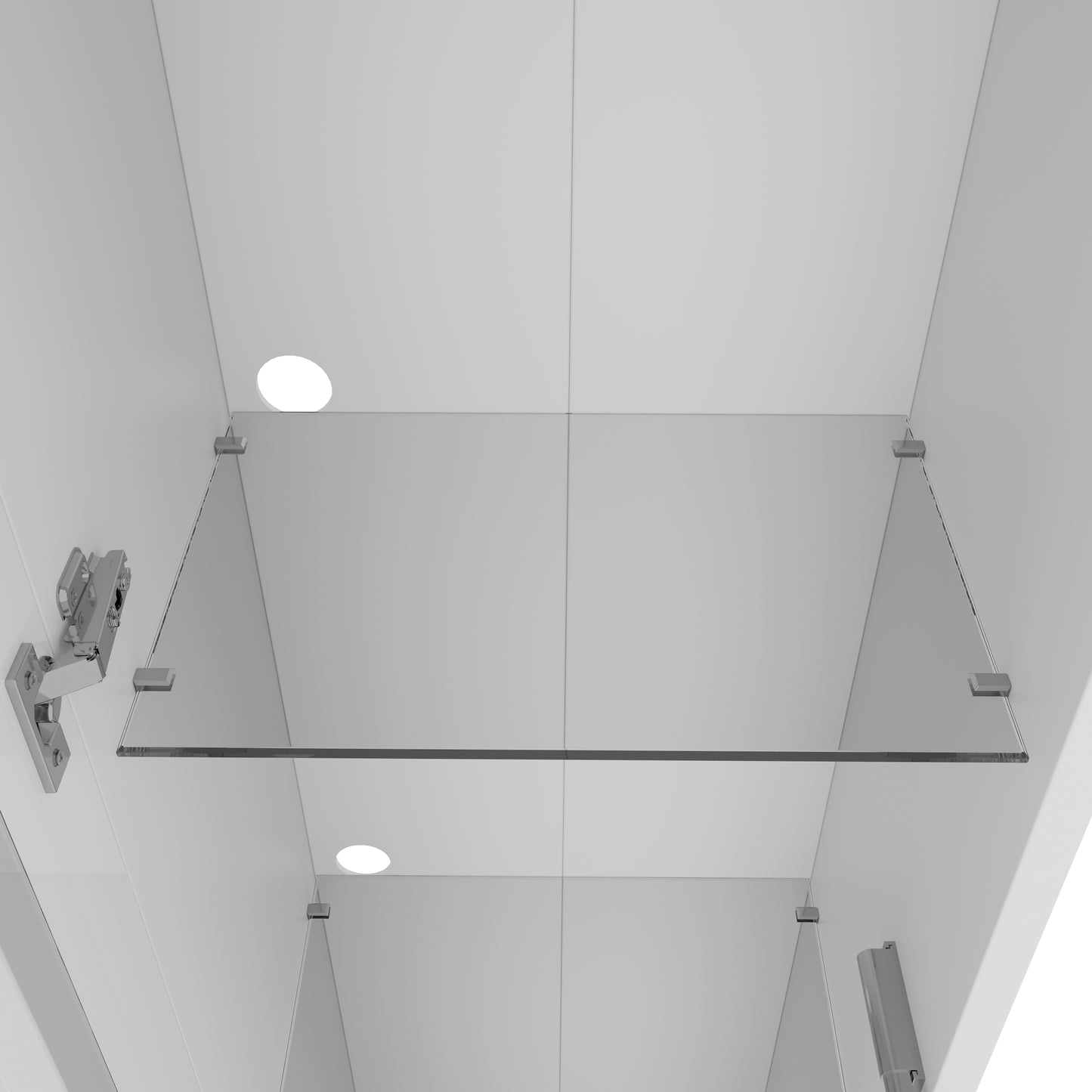 multifunktionale Vitrine, Glastrennwand, LED-Farbwechsel Licht, schlichtes Design, weiß