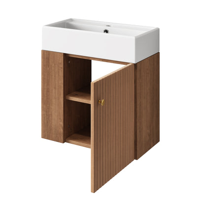 Badezimmermöbel Waschbecken mit Waschtischunterschrank 55 cm , Waschtischunterschrank hängend weiß , Kleine Gästebadmöbel