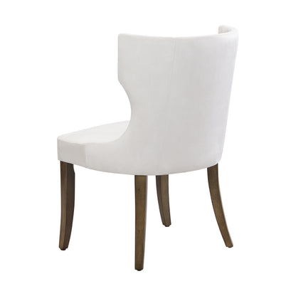 Esszimmerstuhl aus Samt, 2er-Set mit Massivholzbeinen, dickem Kissen, verstellbaren Beinen, Beige