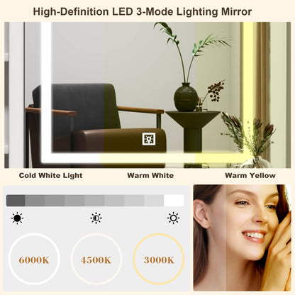 Luxus Schminktisch LED, 3 Lichtfarben, 4 Schubladen, inkl. Hocker, Weiß