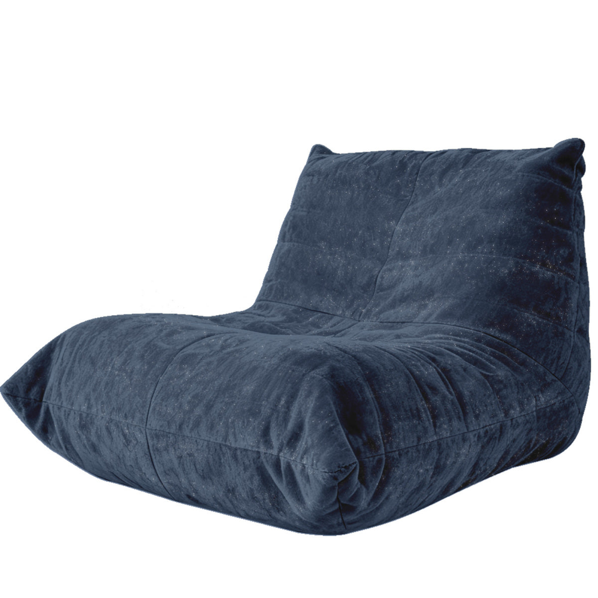Ergonomischer Sitzsack Sessel mit 5-Zonen-Körperunterstützung, Bean Bag Chair aus Chenille-Stoff, Blue