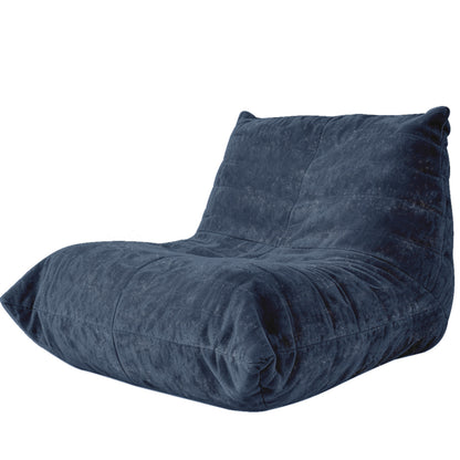 Ergonomischer Sitzsack Sessel mit 5-Zonen-Körperunterstützung, Bean Bag Chair aus Chenille-Stoff, Blue