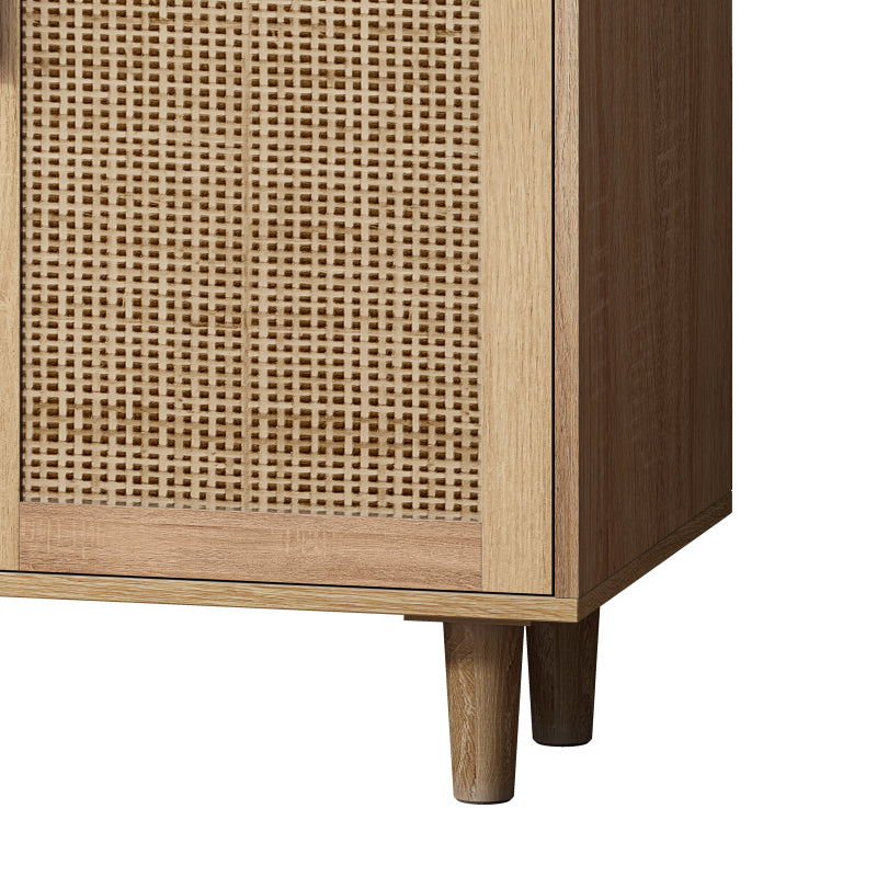 158CM Elegant and Functional 4-Door Rattan Decorative Storage Cabinet,for Bedroom,Living Room,Office;158CM Eleganter und funktioneller 4-türiger Rattan Schrank für Schlafzimmer, Wohnzimm