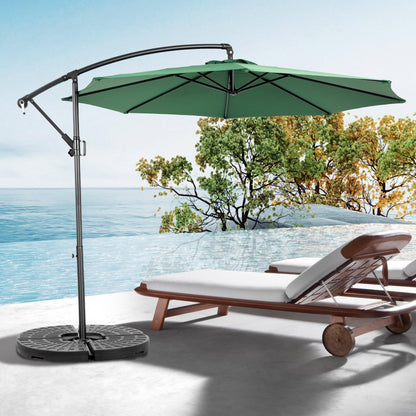 14.8 Ft Double Sided Outdoor Umbrella Rectangular Large with Crank(Light Green) (No Base)