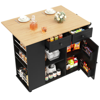 Kücheninsel mit Arbeitsplatte Küchenschrank Schwarz Esszimmerwagen mit Snackhalter und Weinglasregal Buffetschrank Trennwände Holzmaserung