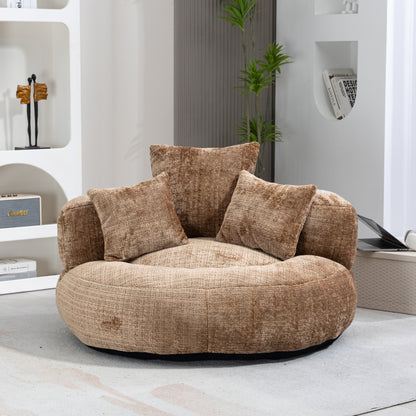 Lazy Sofa Durable Komfort Lounger hohen Rücken Sitzsack Stuhl Couch mit drei Kissen für Erwachsene und Kinder, Indoor & Outdoor, Single Gaming Sofa Stuhl für Schlafzimmer, Büro (Orange Chenille)