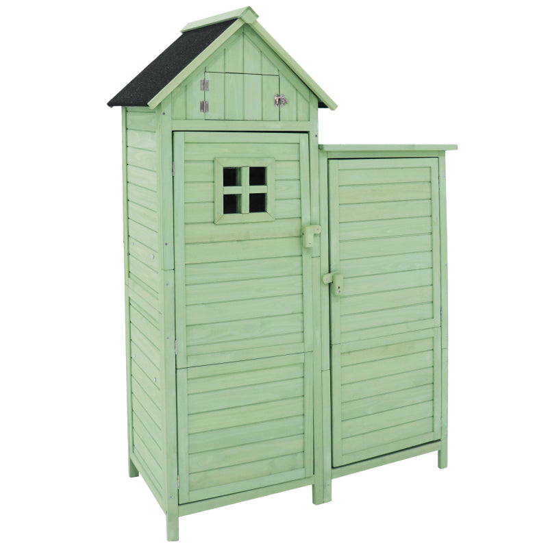 Gerätehaus Gartenschrank Geräteschuppen Geräteschrank, BxT: 118x54 cm, 118 x 54 x 173 cm (BxTxH), wetterfest, Holz, Grünes, PVC-Dach (Set, 1 St., 1 x Geräteschrank)