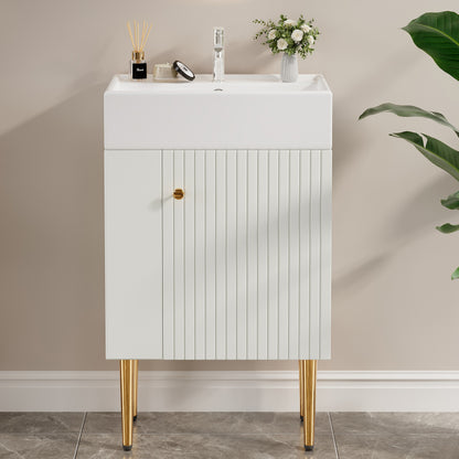 Badezimmermöbel Waschbecken mit Waschtischunterschrank 55 cm , Waschtischunterschrank , Kleine Gästebad Möbel , weiß