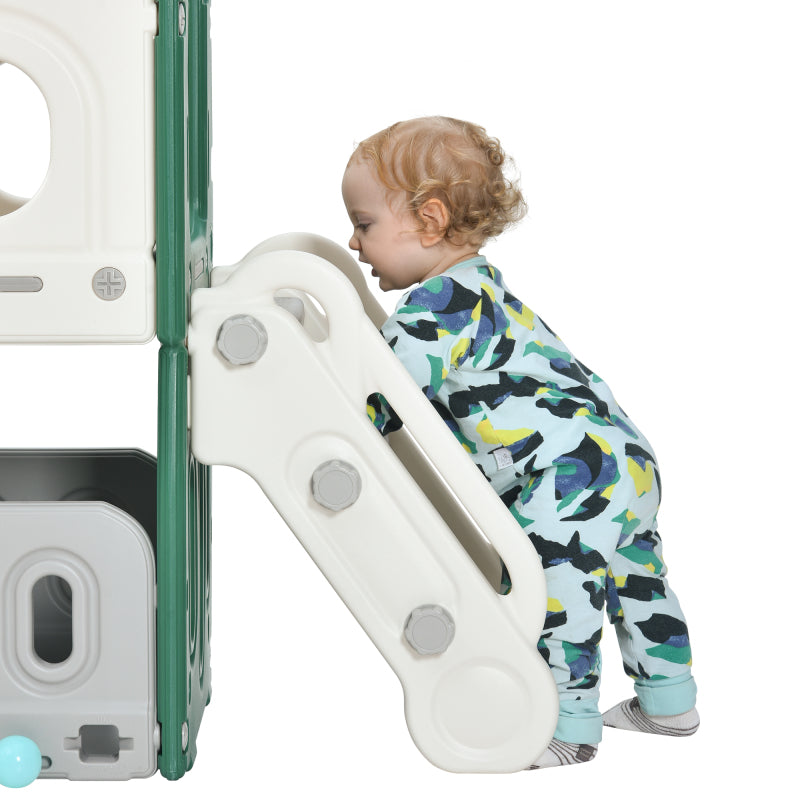 Mein kleines Schloss-Slide Kletterspielzeug für Kinder, 6 in 1 Kinderrutsche, Klettern, Bohrspiel, Stauraum, Spielgang, Basketballrahmen. Hergestellt aus HDPE (Enthält keine Meereskugeln)
