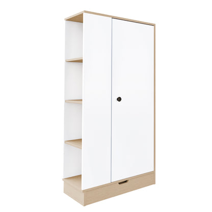 Kleiderschrank 70*40*170cm, eintürige Ausführung, mit Einlegeböden und Schubladen, weiß