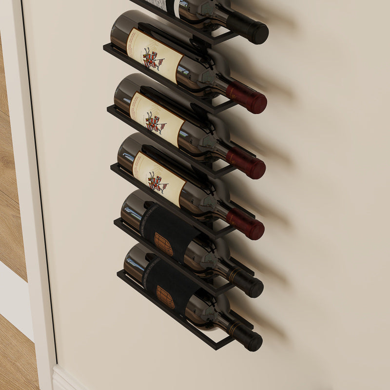 Weinregal, Flaschenregal für 10 Weinflaschen, Weinflaschenregal für Küche, Esszimmer, Schwarz