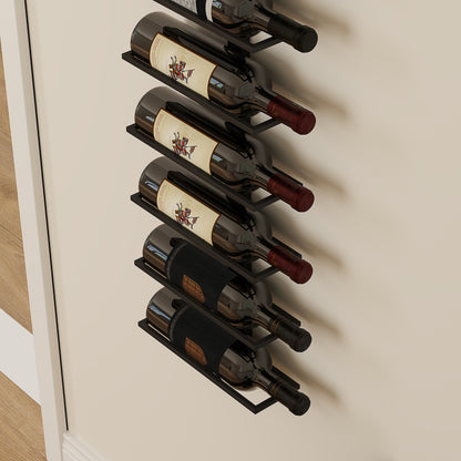 Weinregal, Flaschenregal für 10 Weinflaschen, Weinflaschenregal für Küche, Esszimmer, Schwarz