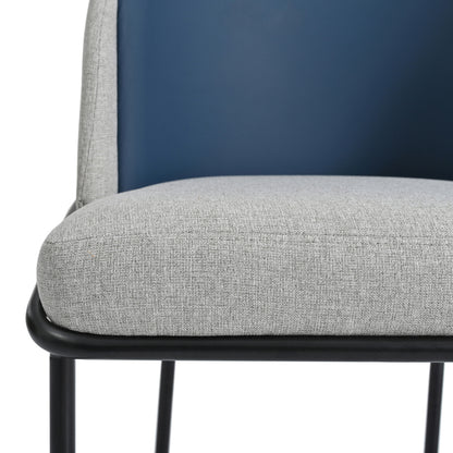 2 St Moderner Stuhl, Ideal für Wohnzimmer, Offene Bürofläche, Esszimmer, Grau+Marine