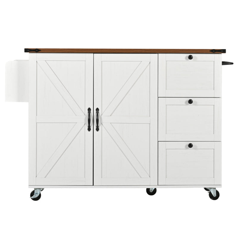 Kücheninsel, Servierwagen mit ausziehbarer Arbeitsplatte, Küchenschrank,Küchentrolley,Speisewagen mit Holzmaserung, Speisewagen mit zwei Türen und drei Schubladen