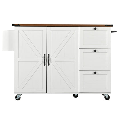 Kücheninsel, Servierwagen mit ausziehbarer Arbeitsplatte, Küchenschrank,Küchentrolley,Speisewagen mit Holzmaserung, Speisewagen mit zwei Türen und drei Schubladen