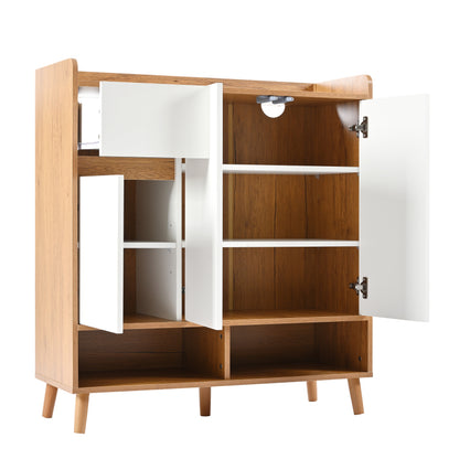 Schuhschrank mit verstellbaren Einlegeböden – Minimalistischer Home Organizer: H99 cm x B90 cm x T35 cm