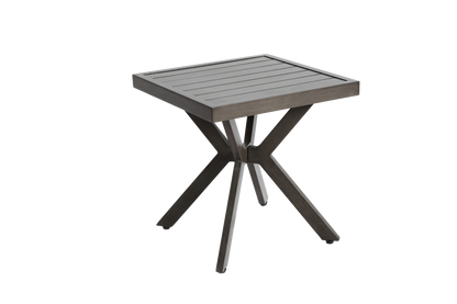 Outdoor Aluminum Square Side Table End Table for Patio, Backyard, Pool, Indoor Companion, Easy Maintenance and Weather Resistant, Dark Grey