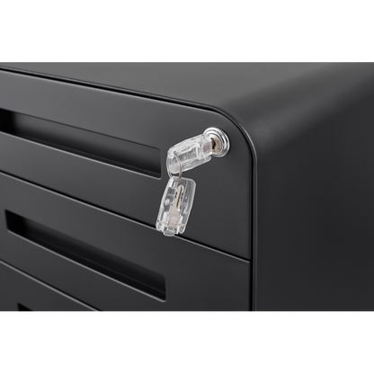3 Drawer Mobile File Cabinet Under Desk Office,Simple Style Versatile Storage Cabinet for Legal/Letter/A4 Files, 5 Wheel Design Anti-Tilting Cold Rolled Steel Waterproof Moisture-Proof Black