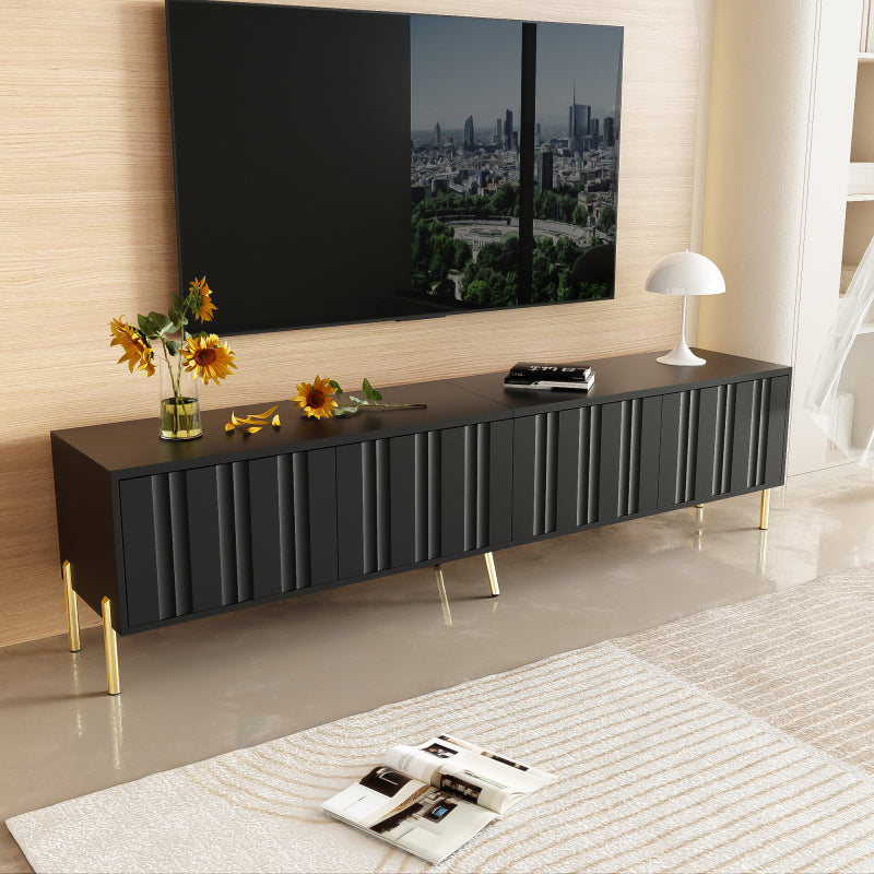 Schwarzes TV-Schrank, 190 cm(L) x 38 cm(W) x 48 cm(H), goldene Tischbeine