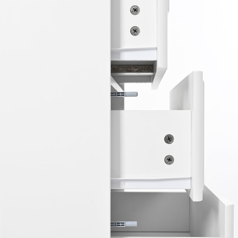 Kommode mit 5 Schubladen und elegantem Prägedesign – weiße Metallfüße, großzügiger Stauraum, abgerundete Ecken