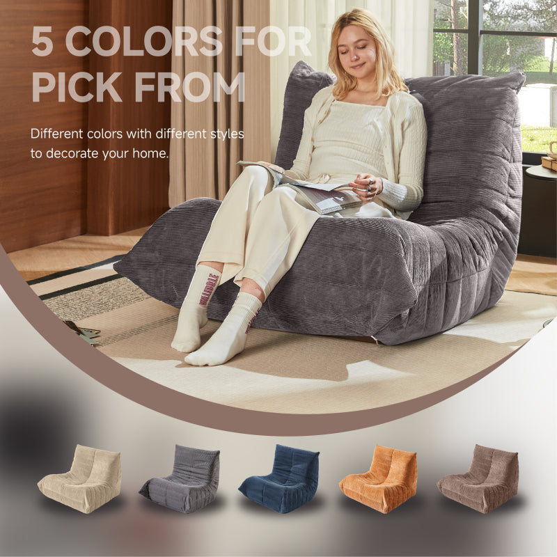 Moderne Sofas, Sitzsäcke für Erwachsene auf dem Bodensofa, Super Soft Memory Sponge Sofa, Togo Sofa Stuhl, Wohnzimmermöbel, Geeignet für Schlafzimmer, Balkon, Schlafsaal, Kaminstuhl (Dunkelgrau)