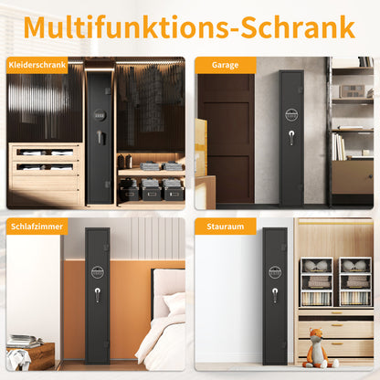 Gewehrschrank für 3 Langwaffen, Gewehrsafe für Gewehre und Pistolen, Schrotflinten-Safe, Schnellzugriff. Geeignet zur sicheren Aufbewahrung von Langwaffen und Schuss. H138 cm × B25 cm ×T25 cm