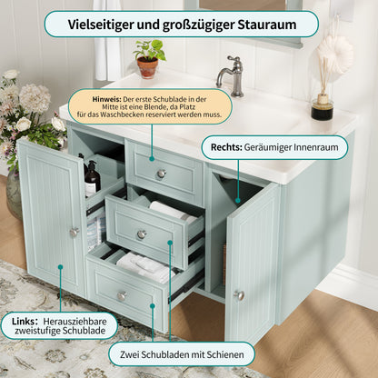 Badezimmerschrank mit waschbecken,Grün