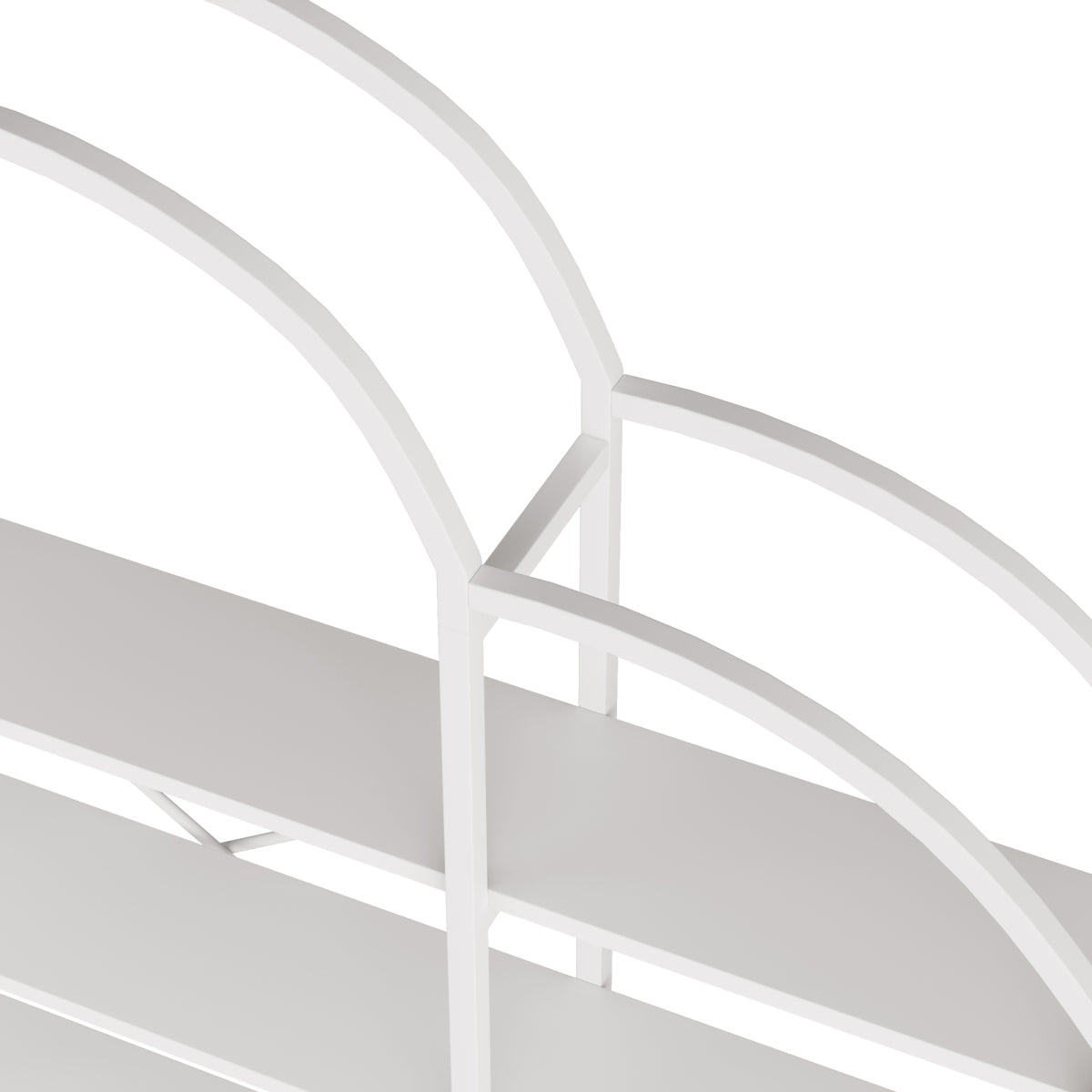 Regal 170x26x190 cm aus Stahl & MDF, 5 Ebenen Bücherregal mit Wolken-Dekor, modernes Standregal, stabil & pflegeleicht, Weiß