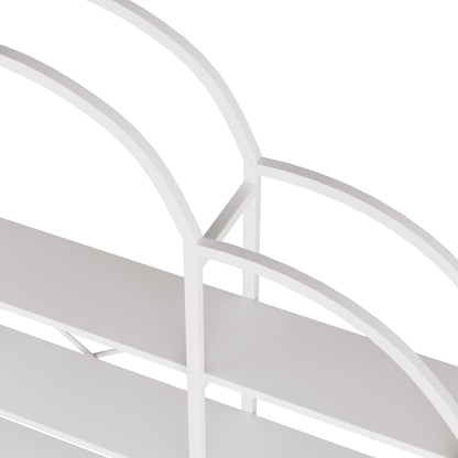 Regal 170x26x190 cm aus Stahl & MDF, 5 Ebenen Bücherregal mit Wolken-Dekor, modernes Standregal, stabil & pflegeleicht, Weiß