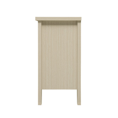 Natürliches Holzfarbener vier Türen Sideboard, mit geschnitztem und durchbrochenem Design, ausgestattet mit drei Einlegeböden. Geeignet für Wohnzimmer, Flur, Esszimmer und Küche.(147.6x40x80cm)