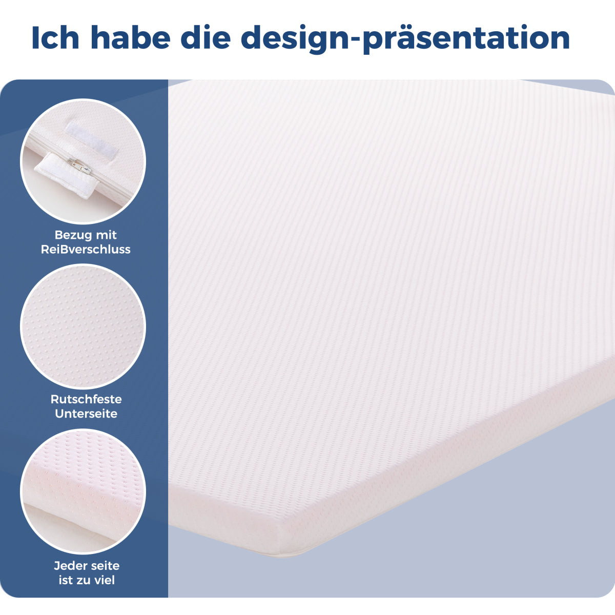 Schaumstoff-Matratze/Topper 160x200 cm, H3, 5cm Höhe, Öko-TEX, Waschbar