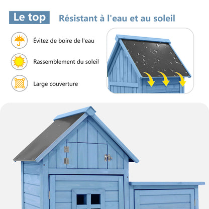 Gerätehaus Gartenschrank Geräteschuppen Geräteschrank, BxT: 118x54 cm, 118 x 54 x 173 cm (BxTxH), wetterfest, Holz, Blau, PVC-Dach (Set, 1 St., 1 x Geräteschrank)