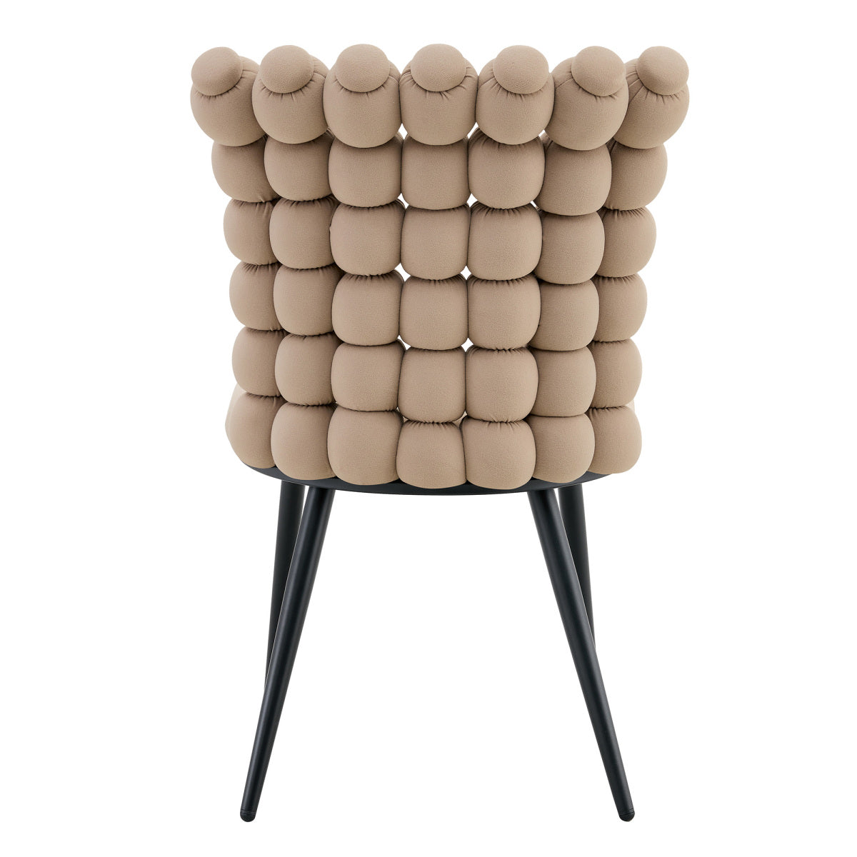 Esszimmerstuhl 2er Set Samt, Schwarz-Metallbeine, Modern Luxus, Camel