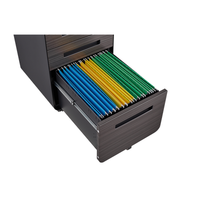 3 Drawer Mobile File Cabinet Under Desk Office,Simple Style Versatile Storage Cabinet for Legal/Letter/A4 Files, 5 Wheel Design Anti-Tilting Cold Rolled Steel Waterproof Moisture-Proof Black